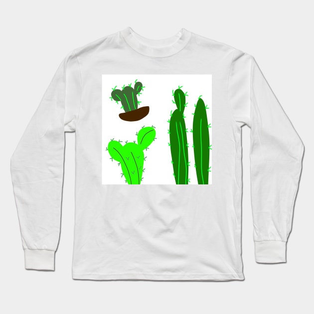 green cactus tree design art Long Sleeve T-Shirt by Artistic_st